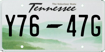 TN license plate Y7647G