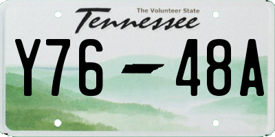 TN license plate Y7648A