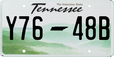 TN license plate Y7648B
