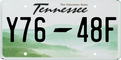 TN license plate Y7648F