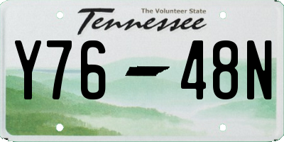 TN license plate Y7648N