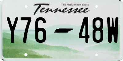 TN license plate Y7648W