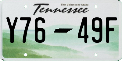 TN license plate Y7649F
