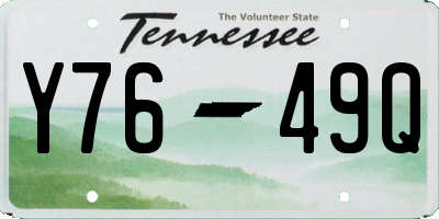 TN license plate Y7649Q