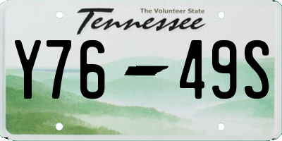 TN license plate Y7649S