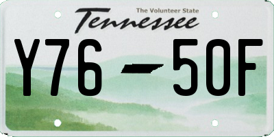 TN license plate Y7650F
