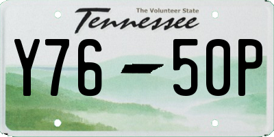 TN license plate Y7650P