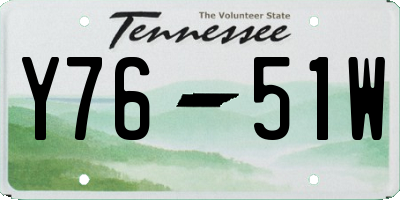 TN license plate Y7651W