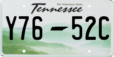 TN license plate Y7652C