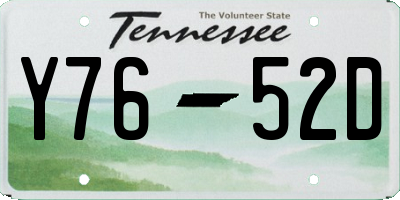 TN license plate Y7652D