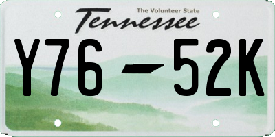 TN license plate Y7652K