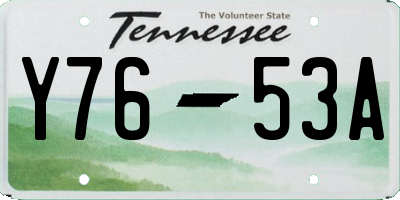 TN license plate Y7653A