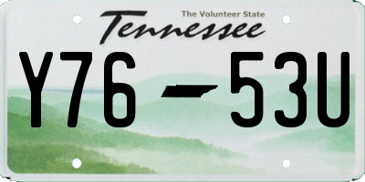 TN license plate Y7653U