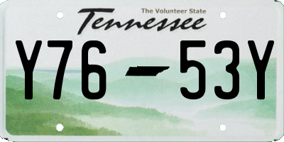 TN license plate Y7653Y