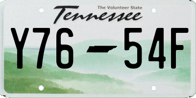 TN license plate Y7654F