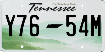 TN license plate Y7654M