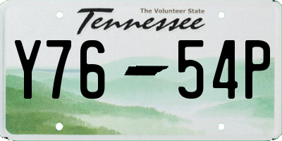 TN license plate Y7654P