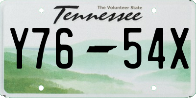 TN license plate Y7654X