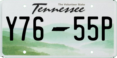 TN license plate Y7655P