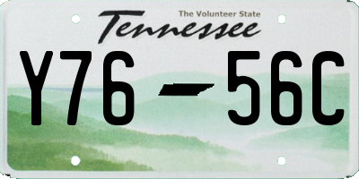 TN license plate Y7656C