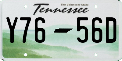 TN license plate Y7656D