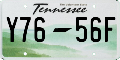 TN license plate Y7656F