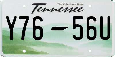 TN license plate Y7656U