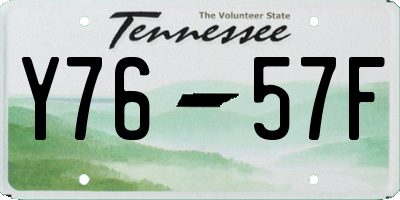 TN license plate Y7657F