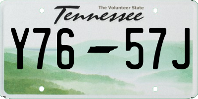 TN license plate Y7657J