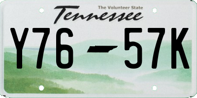 TN license plate Y7657K