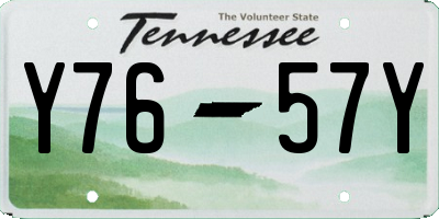 TN license plate Y7657Y