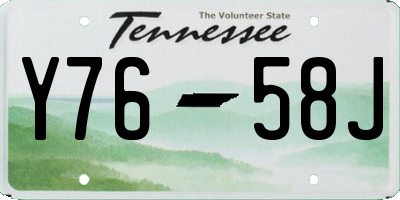 TN license plate Y7658J