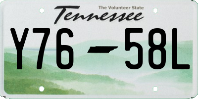 TN license plate Y7658L
