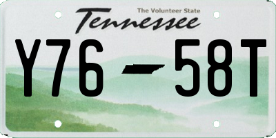 TN license plate Y7658T