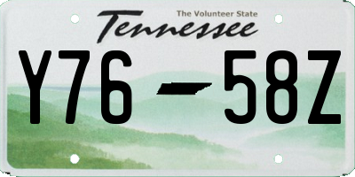 TN license plate Y7658Z