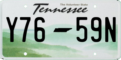 TN license plate Y7659N