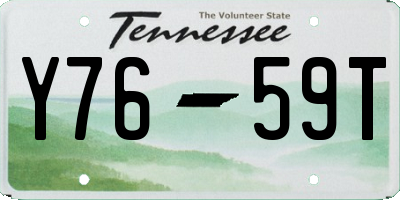 TN license plate Y7659T