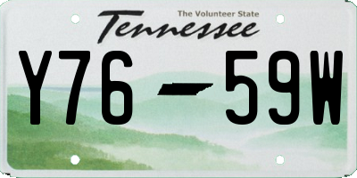 TN license plate Y7659W