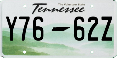 TN license plate Y7662Z