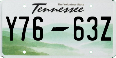 TN license plate Y7663Z