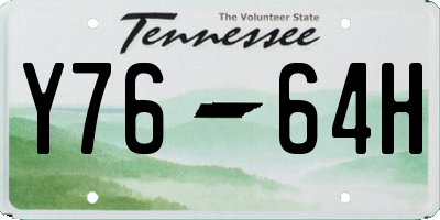 TN license plate Y7664H