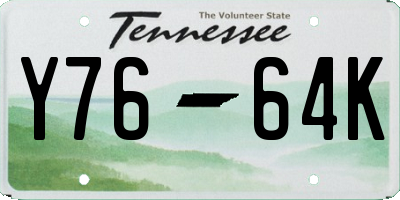 TN license plate Y7664K