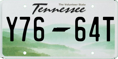 TN license plate Y7664T