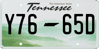 TN license plate Y7665D