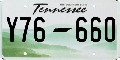TN license plate Y7666O