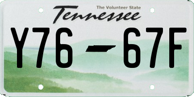 TN license plate Y7667F