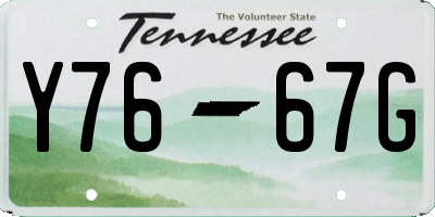TN license plate Y7667G
