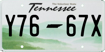 TN license plate Y7667X