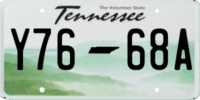 TN license plate Y7668A