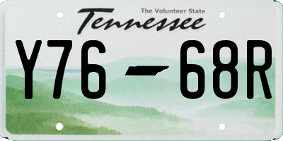 TN license plate Y7668R
